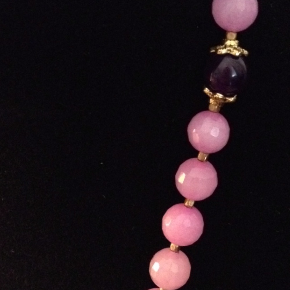 Rose Quartz Necklace with FAN Pendant